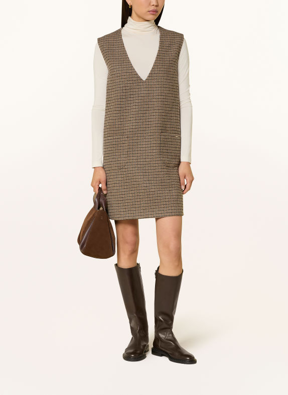 CINQUE CIEYVAR Flannel Dress BEIGE / DARK BROWN / DARK BLUE