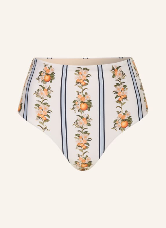 Agua by Agua Bendita High-Waist Bikini Bottom MAGENTA VALLE CREAM / BLUE GRAY / ORANGE