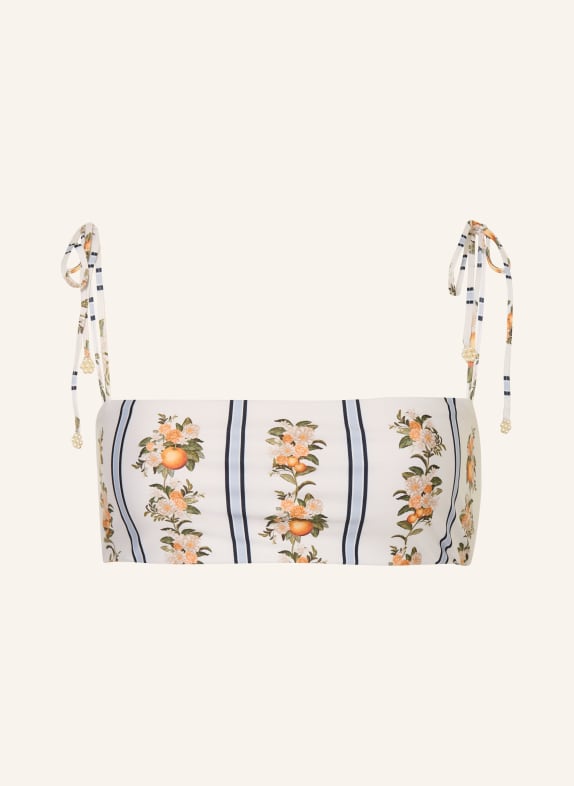 Agua by Agua Bendita Bandeau-Bikini-Top PRIMAVERA VALLE CREME / BLAUGRAU / ORANGE