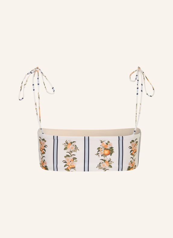 Agua by Agua Bendita Bandeau-Bikini-Top PRIMAVERA VALLE CREME / BLAUGRAU / ORANGE