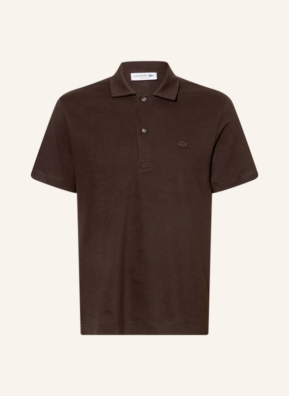 LACOSTE Strick-Poloshirt DUNKELBRAUN