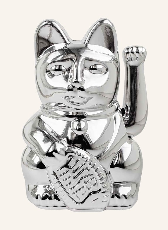 DONKEY Dekofigur LUCKY CAT SILBER