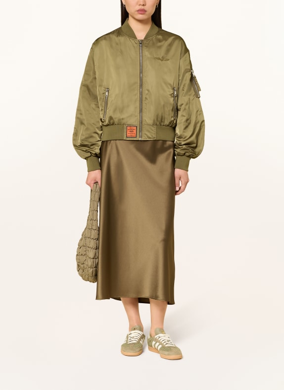 BOMBERS ORIGINAL Satynowa kurtka KHAKI