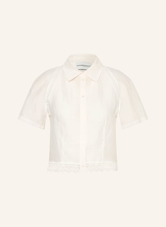 CLAUDIE PIERLOT Hemdbluse mit Spitze ECRU