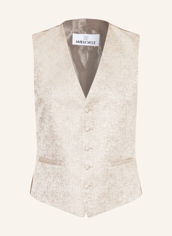 WILVORST Kamizelka garniturowa o kroju Extra Slim Fit 065 Beige gem.