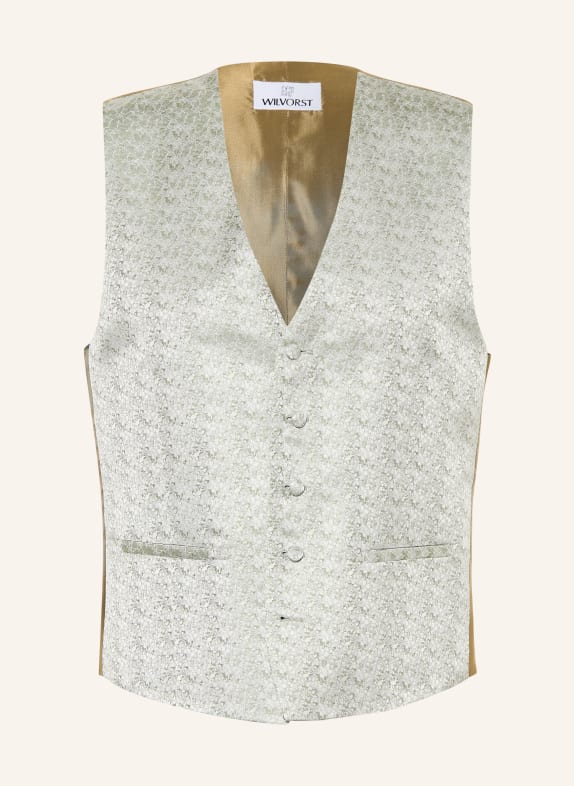 WILVORST Anzugweste Slim Fit 046 Grün Silber gem