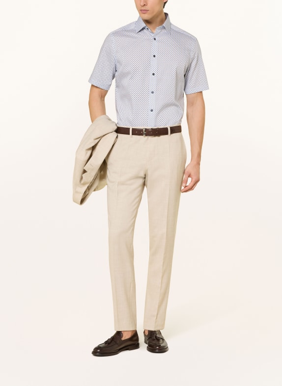 OLYMP Kurzarm-Hemd Luxor modern fit WEISS / KHAKI / HELLBLAU