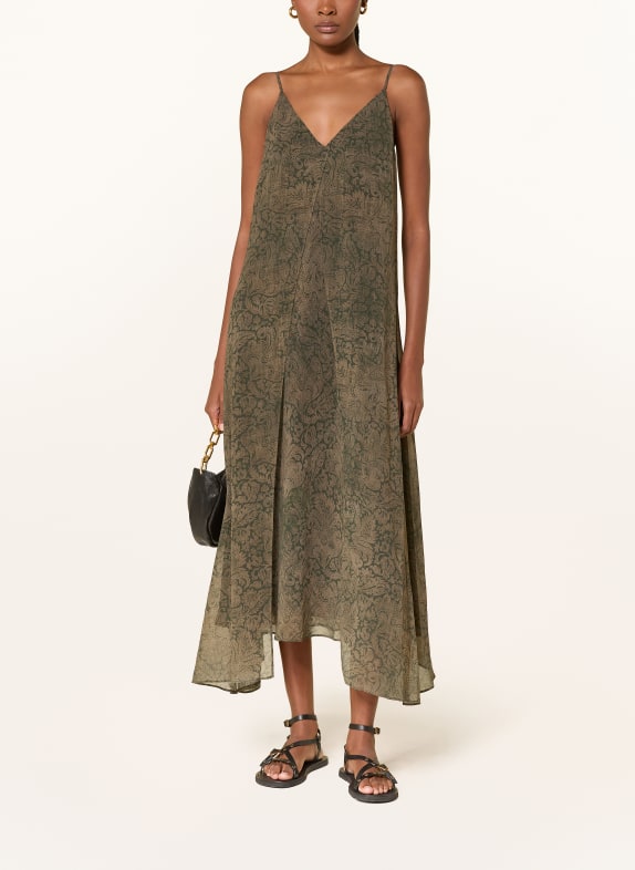 ALLSAINTS Kleid VANDA DUNKELGRÜN / CAMEL
