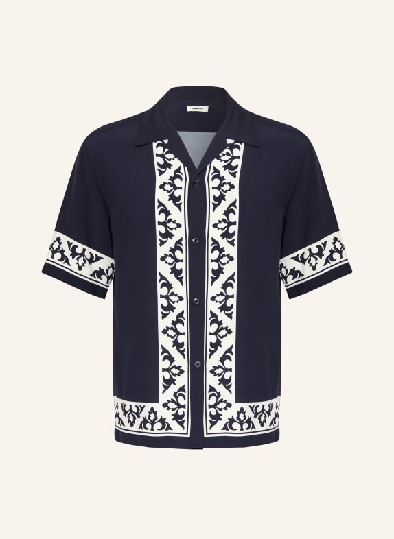 SANDRO Resorthemd DUNKELBLAU / WEISS