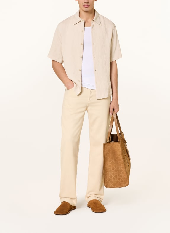 SANDRO Kurzarm-Hemd Regular Fit BEIGE