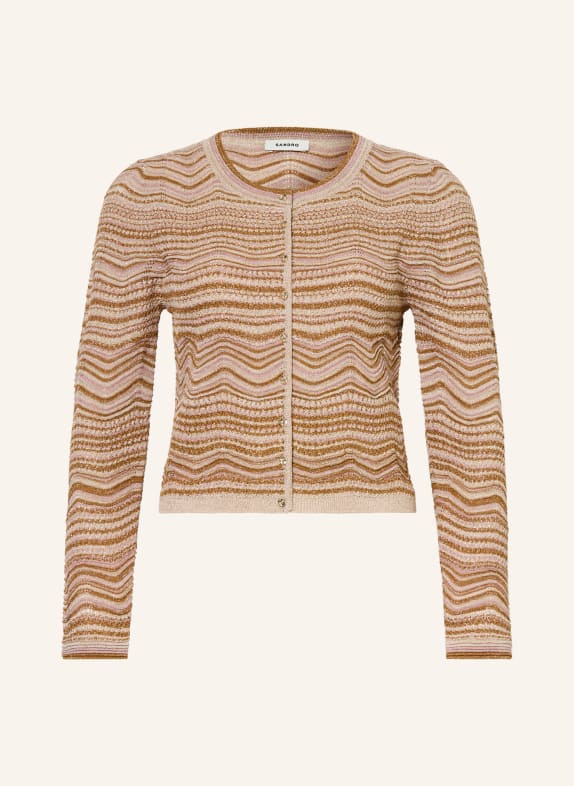 SANDRO Strickjacke mit Glitzergarn COGNAC / GOLD / ROSÉ