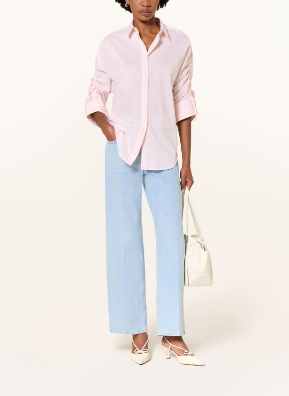 lilienfels Overhemdblouse met 3/4-mouwen ROSE CLAIR / WIT