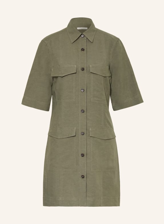lilienfels Hemdblusenkleid mit Leinen KHAKI