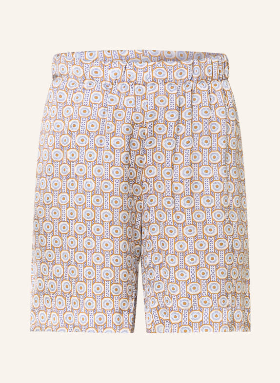 lilienfels Short en satin et lin BLEU CLAIR / COGNAC / CRÈME