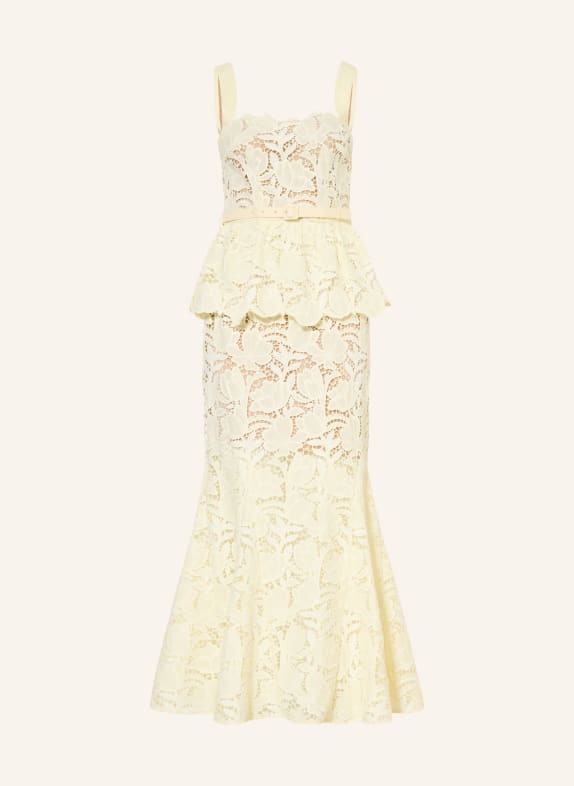self-portrait Lace-up dress LIGHT YELLOW
