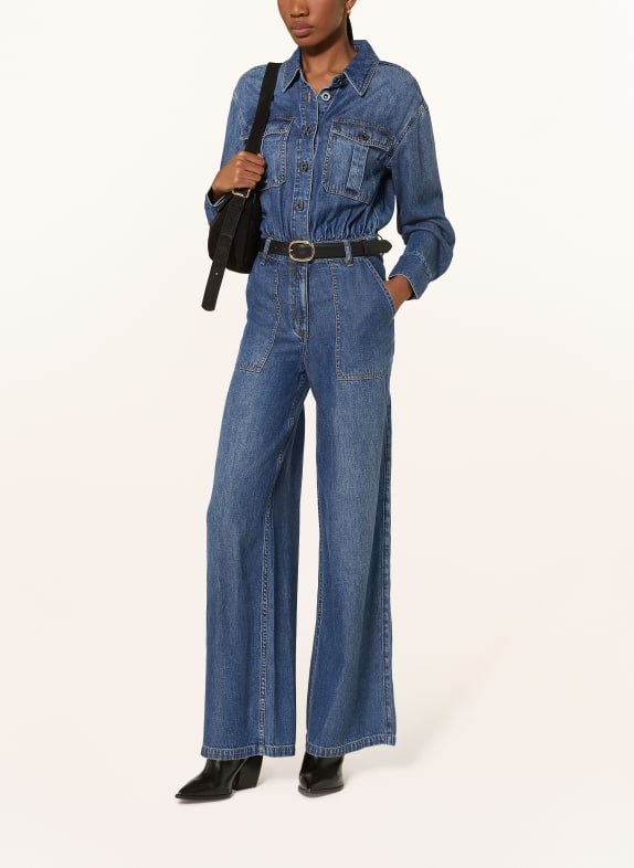 self-portrait Jeans-jumpsuit DONKERBLAUW