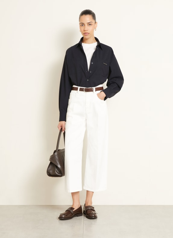 BRUNELLO CUCINELLI overhemdblouse DONKERBLAUW