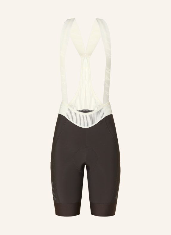 MAAP TEAM BIB EVO CARGO Cycling Shorts with Straps and Padded Seat Panel DARK BROWN / WHITE