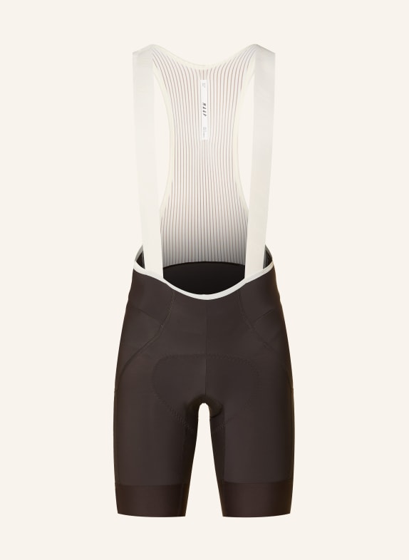 MAAP TEAM BIB EVO CARGO Cycling Shorts with Straps and Padded Seat Panel DARK BROWN / WHITE / BLACK