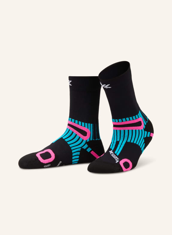 X-SOCKS HIKE ANATOMIX CREW Trekking Socks BLACK / NEON PINK / NEON BLUE