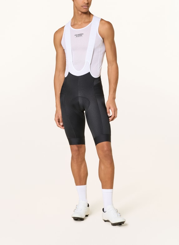 PAS NORMAL STUDIOS Radhose MECHANISM BIBS mit Trägern und gepolstertem Einsatz SCHWARZ / WEISS