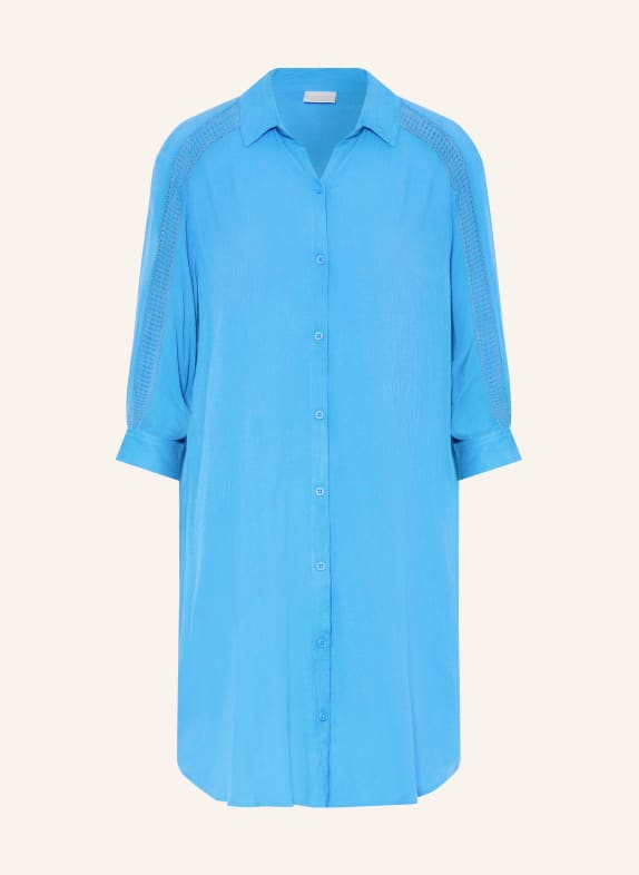 Charmline Robe de plage CAFTAN avec dentelle et manches 3/4 BLEU CLAIR