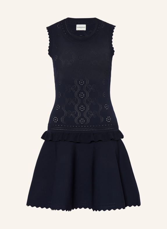CLAUDIE PIERLOT Strickkleid mit Rüschen DUNKELBLAU