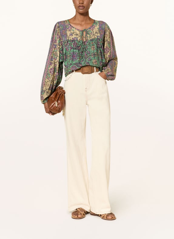ba&sh Blus PAMILA GRÖN / BEIGE / LILA