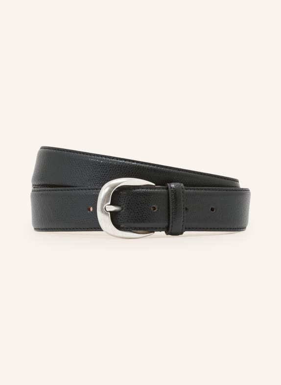 REISS Ceinture en cuir PIERCE PEBBLE NOIR