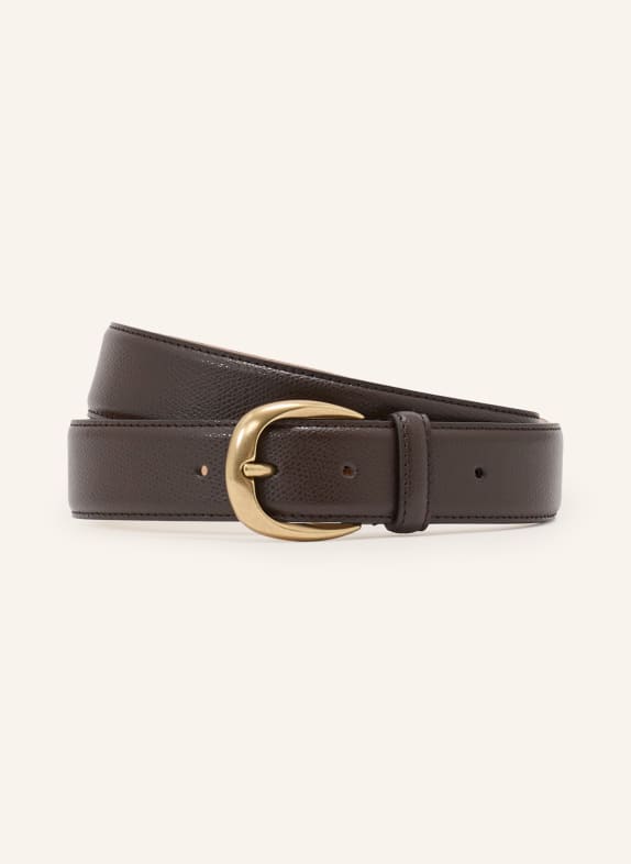 REISS Ceinture en cuir PIERCE PEBBLE MARRON FONCÉ