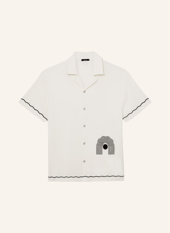 REISS Chemise de villégiature SOLANO Comfort Fit BLANC / NOIR