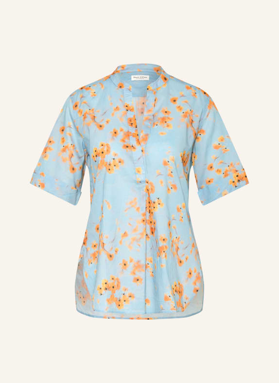 Marc O'Polo Blusenshirt HELLBLAU / DUNKELBRAUN / ORANGE