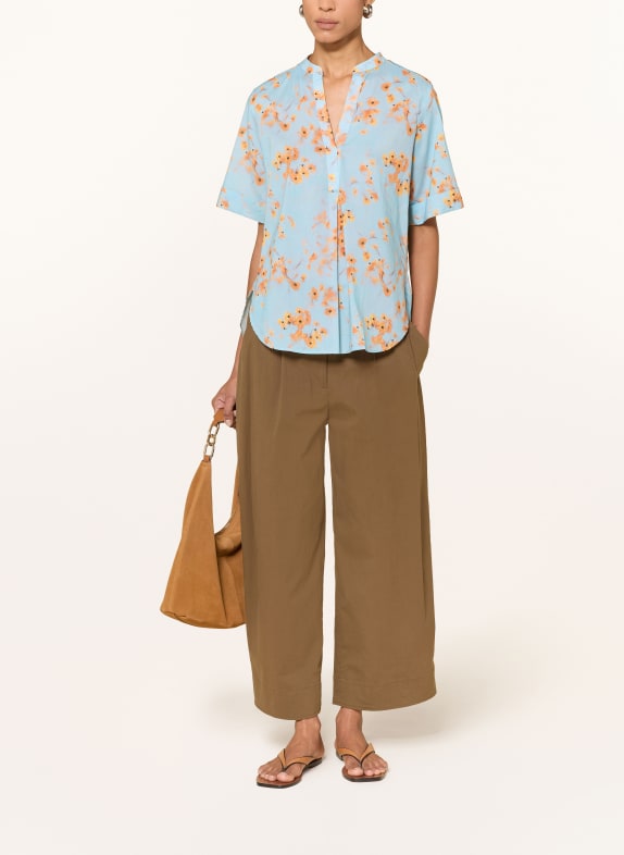 Marc O'Polo Blouse LICHTBLAUW / MARRON FONCÉ / ORANJE