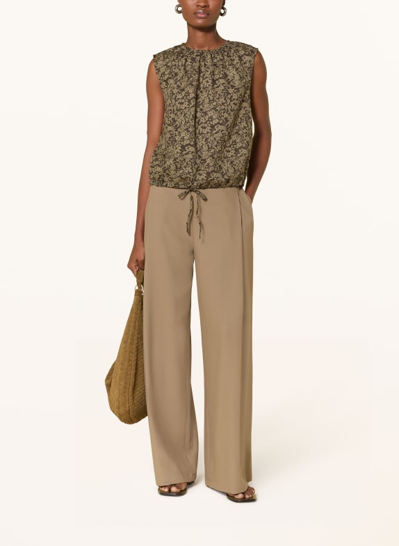 Marc O'Polo Blusetop MARRON FONCÉ / KAKI