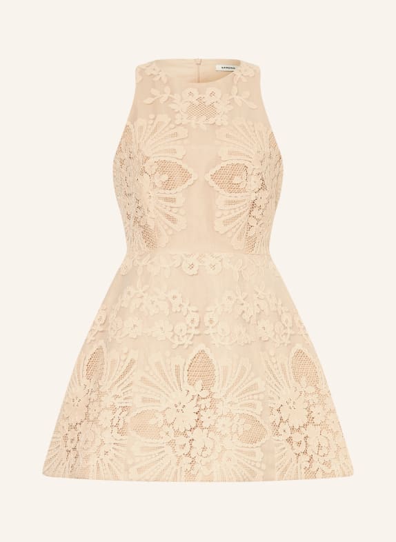 SANDRO Kleid mit Spitze CREME