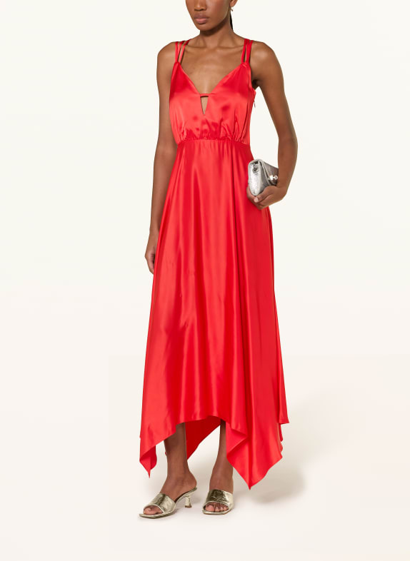 SANDRO Satynowa sukienka CZERWONY