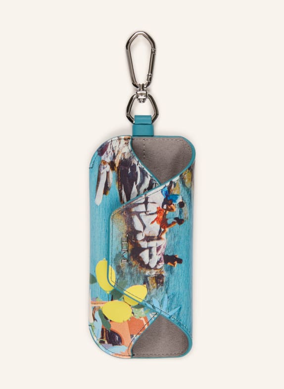 TUMI Étui à lunettes de soleil BELDEN BLEU CLAIR / ORANGE / JAUNE