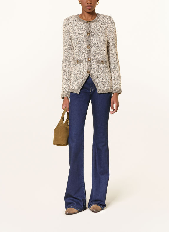 Veronica Beard REXTON-vest van bouclé met glittergaren BEIGE / MARRON FONCÉ