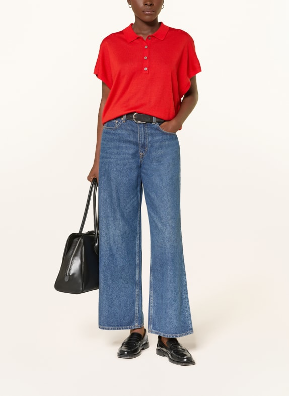 lilienfels Polo en maille avec de la laine mérinos ROUGE
