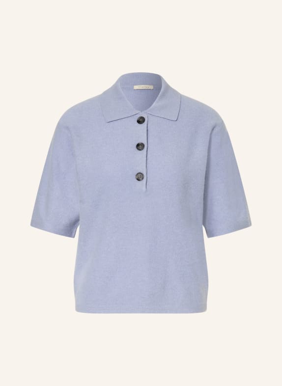 lilienfels Knit polo shirt with cashmere LIGHT BLUE