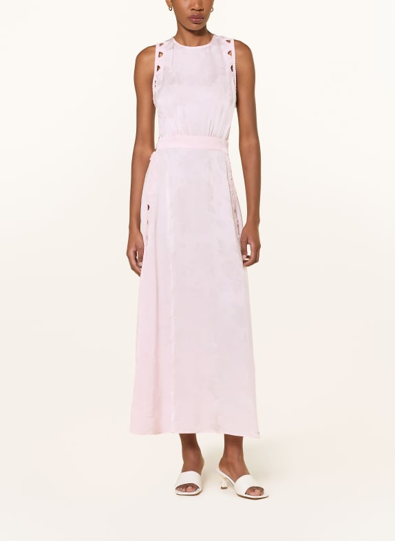 SANDRO Sukienka żakardowa z wycięciami JASNORÓŻOWY