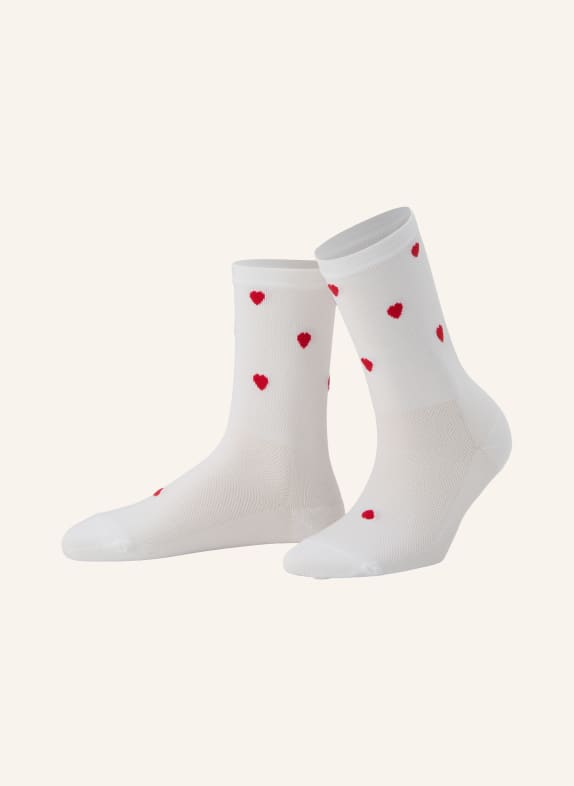 FINGERSCROSSED Radsocken CLASSIC RITUALS HEARTS WEISS / ROT