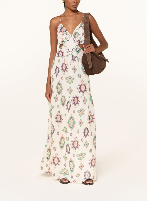 ba&sh Kleid OMELIA ECRU / DUNKELLILA / GRÜN