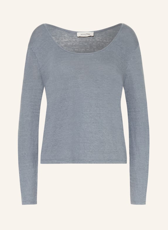 American Vintage T-shirt à manches longues DUALY en lin GRIS