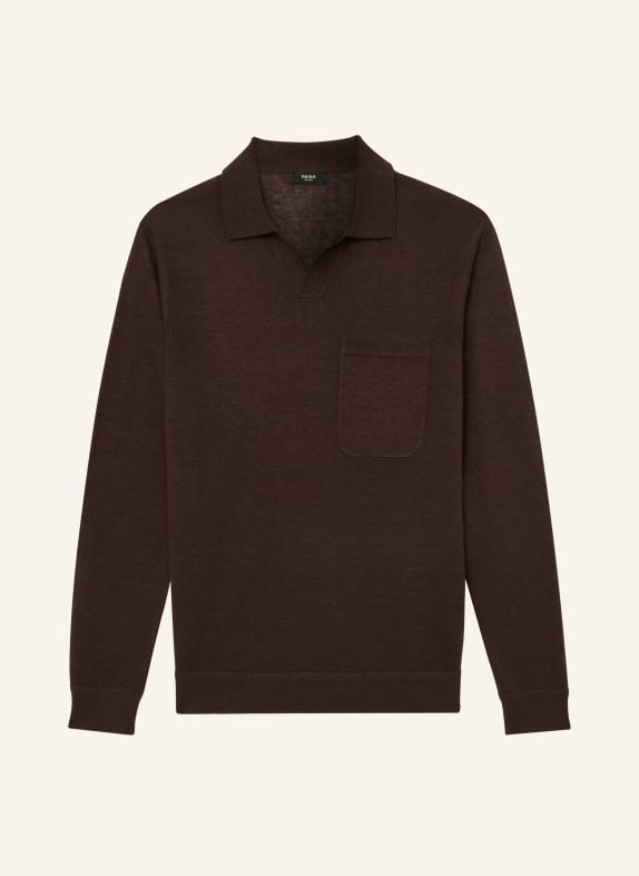 REISS Linnen trui OAKLANDS MARRON FONCÉ