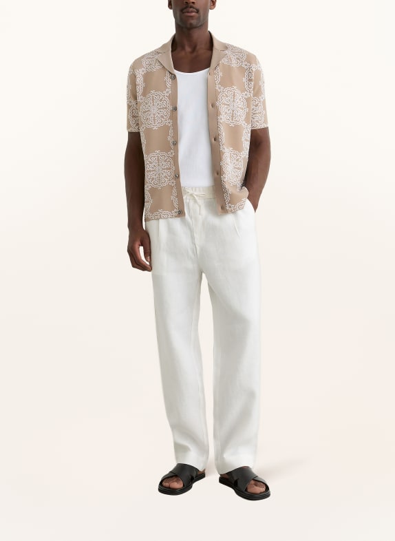 REISS Resorthemd GABRIEL Regular Fit BEIGE / WIT