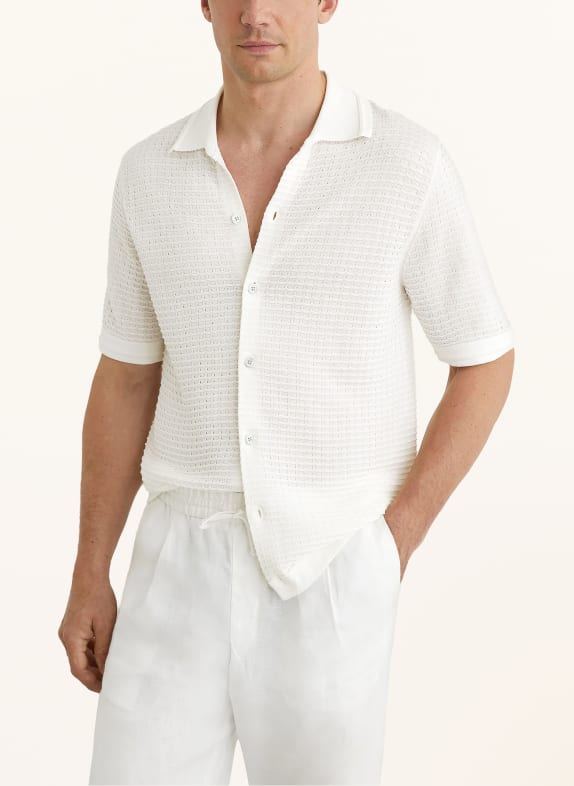 REISS Gebreid overhemd CLIFTON Slim Fit WIT
