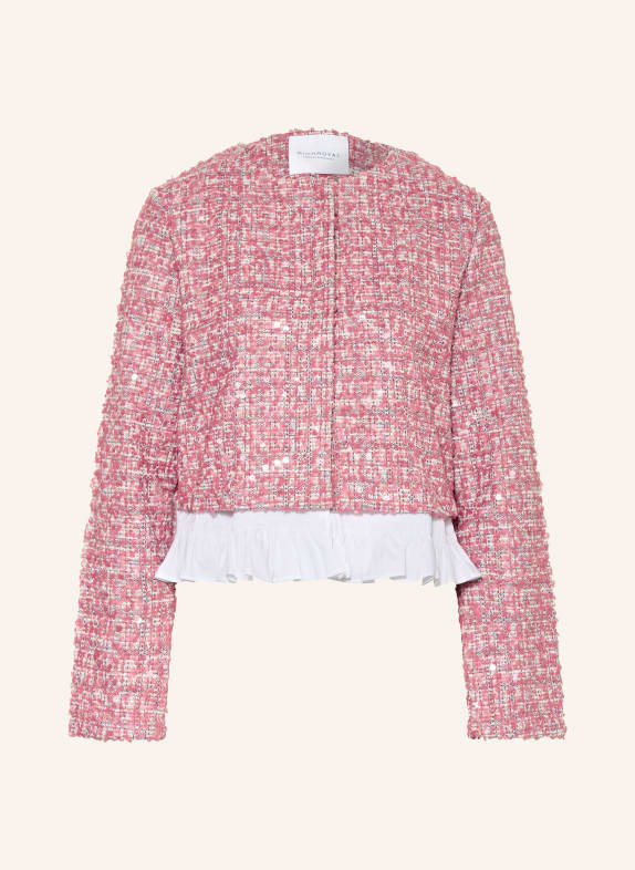 Rich & Royal Tweed blazer with sequins and ruffles LIGHT RED / DARK RED / WHITE