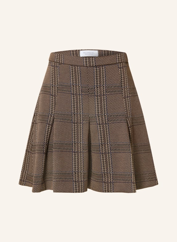 Rich & Royal Pleated skirt BROWN / BEIGE / BLUE
