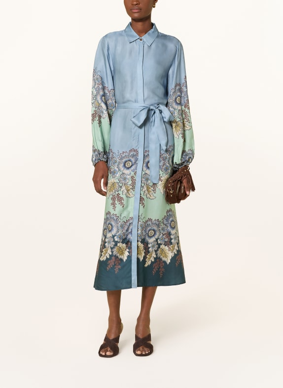 Rich & Royal Hemdblusenkleid BLAU / MINT / BLAU